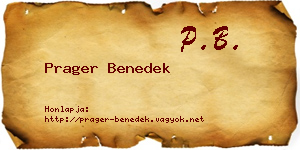 Prager Benedek névjegykártya